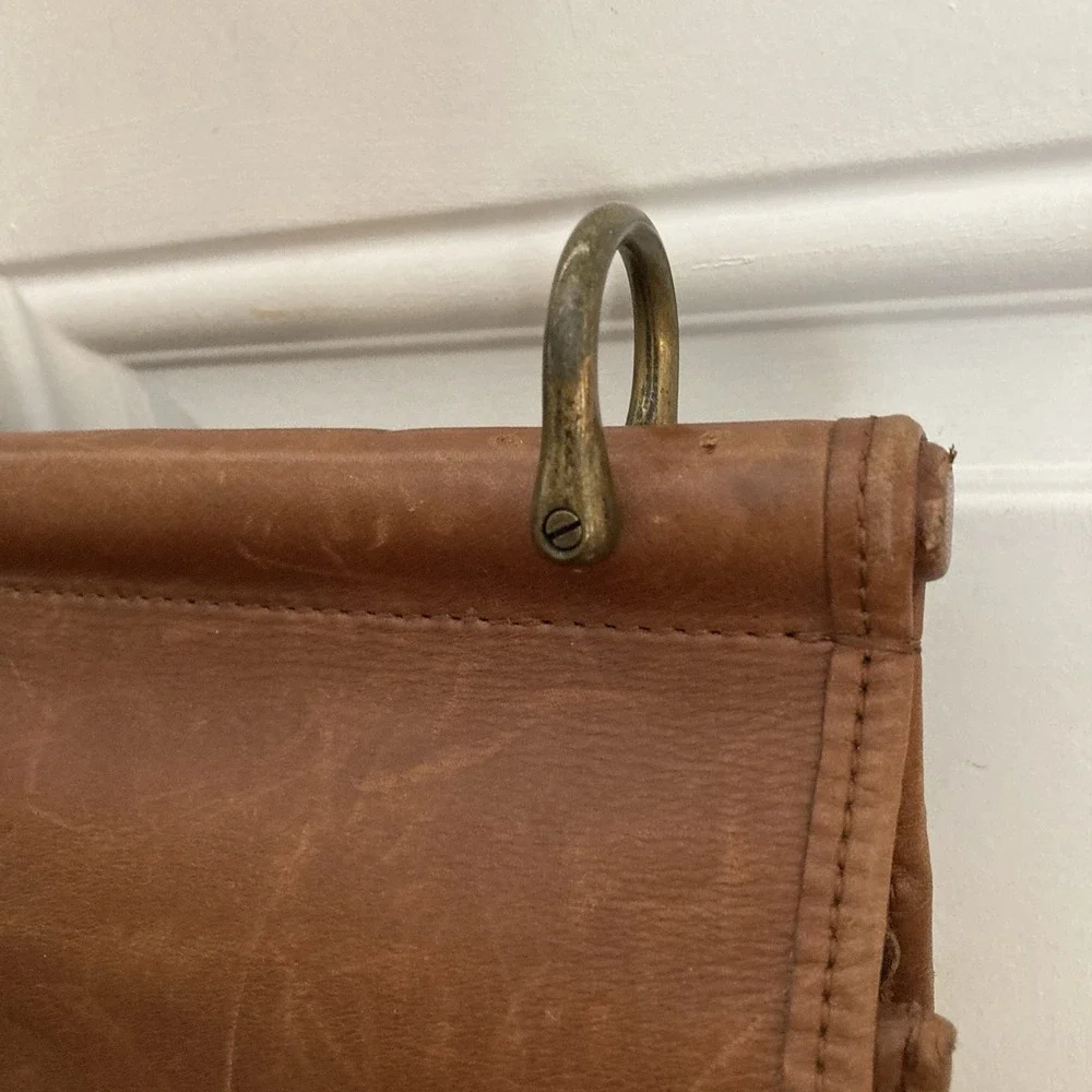 Vtg LL Bean Brown Leather Briefcase Attaché Organizer 17